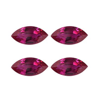 Set of 4 Lab Created Ruby (Mrq 7x3.5 mm) 1.70 ctw Loose Gemstone
