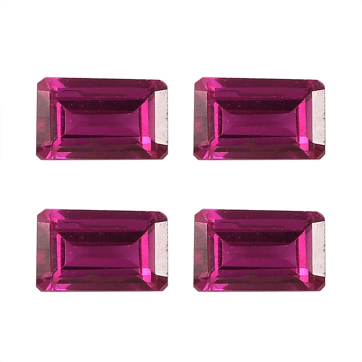Set of 4 Premium Lab Created Ruby (Oct 5x3 mm) 1.56 ctw Loose Gemstone