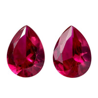 Set of 2 Lab Created Ruby (Pear 8x6 mm) 2.28 ctw Loose Gemstone