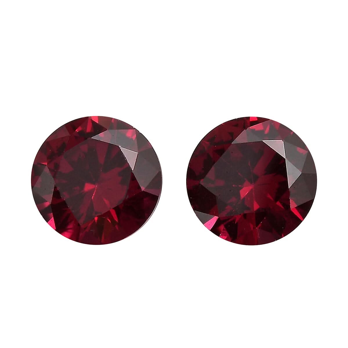 Set of 2 AA Lab Created Ruby (Rnd 4.75 mm) 0.90 ctw Loose Gemstone