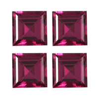 Set of 4 Lab Created Ruby (Sqr 5 mm) 3.03 ctw Loose Gemstone