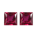 Set of 2 Lab Created Ruby (Sqr 6 mm) 2.91 ctw Loose Gemstone - Sticky add to cart bar
