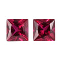 Set of 2 Lab Created Ruby (Sqr 7 mm) 3.35 ctw Loose Gemstone - Sticky add to cart bar