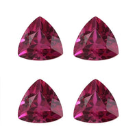 Set of 4 Lab Created Ruby (Trl 4 mm) 1.26 ctw Loose Gemstone