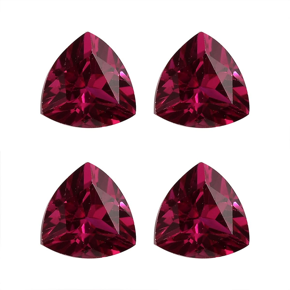 Set of 4 Lab Created Ruby (Trl 5.5 mm) 2.88 ctw Loose Gemstone