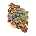 D'Joy Multi-Tourmaline and White Zircon 10.80 ctw Ring in 18K Vermeil Yellow Gold Over Sterling Silver - Sticky add to cart bar