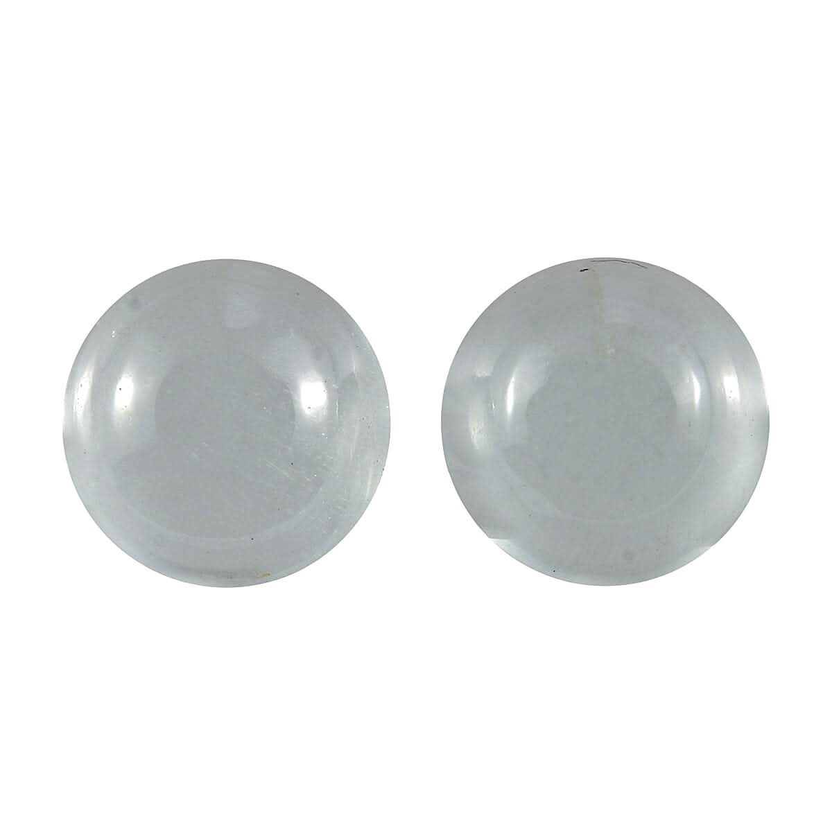 Milky Aquamarine Set of 2 (Rnd 6 mm) 1.65 ctw Loose Gemstone