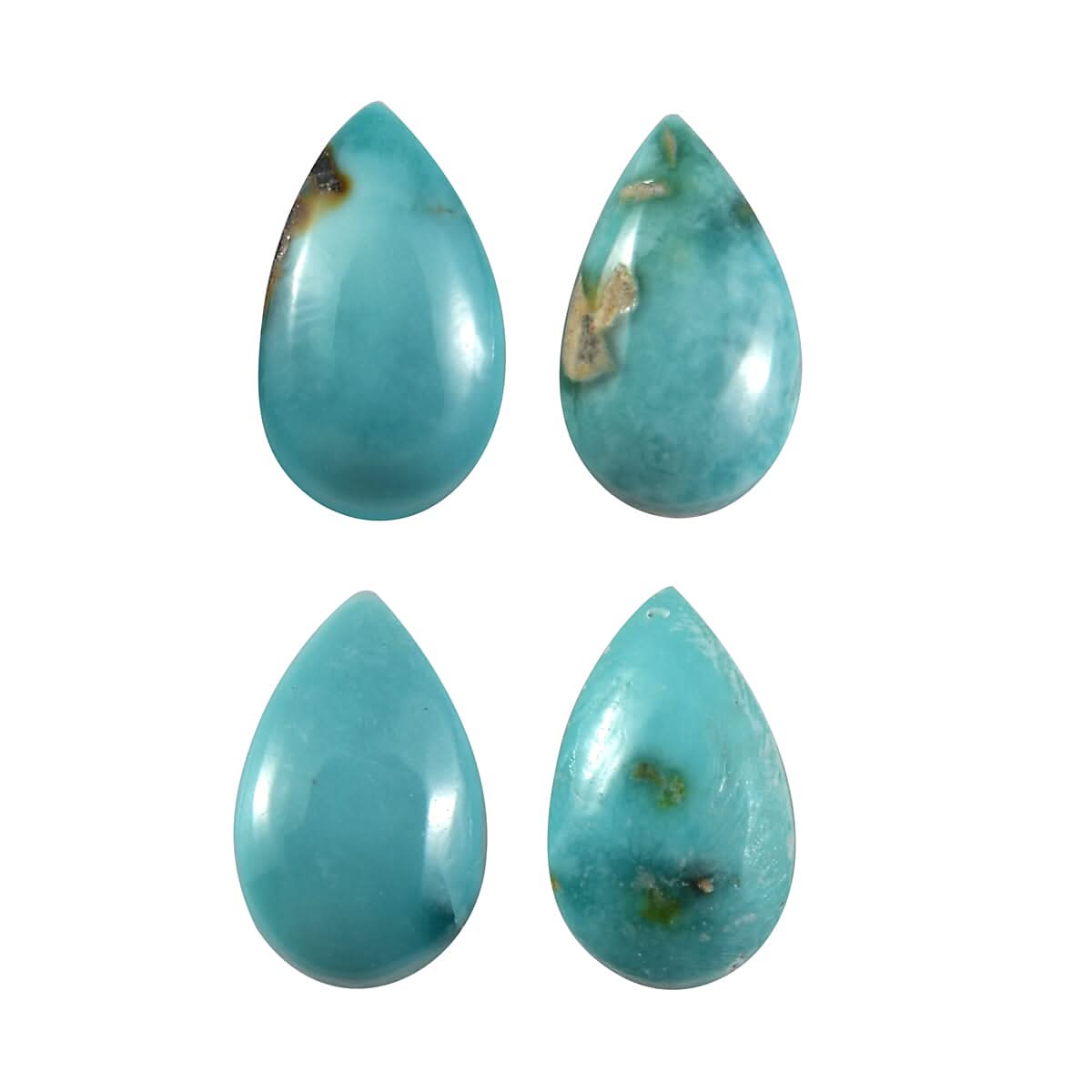 Set of 4 Sierra Nevada Turquoise (Pear 5x3 mm) 0.93 ctw Loose Gemstone