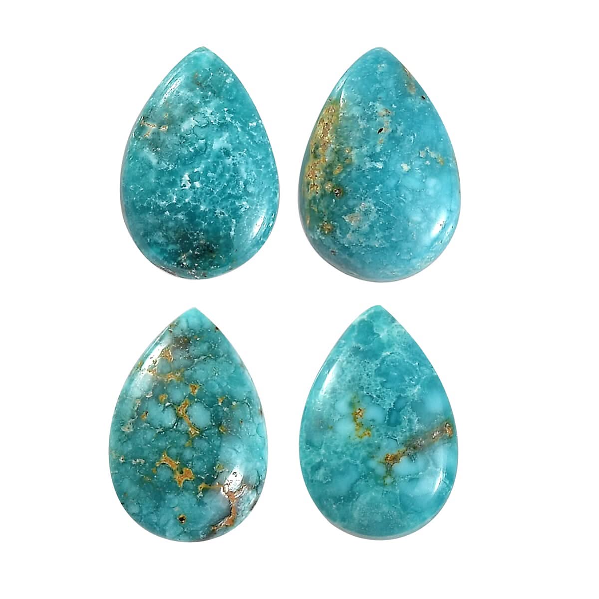 Set of 4 Sierra Nevada Turquoise (Pear 6x4 mm) 1.76 ctw Loose Gemstone