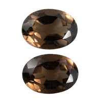 Set of 2 Brazilian Smoky Quartz (Oval 7x5 mm) 1.34 ctw Loose Gemstone