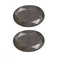 Set of 2 Premium Silver Sapphire (Oval 7x5 mm) 1.86 ctw Loose Gemstone