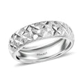 D'Joy Diamond-cut Band Ring in Platinum Over Sterling Silver (Size 10.0) 3.15 Grams - Sticky add to cart bar