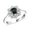 D'Joy Premium Santa Rosa Tourmaline and Moissanite 1.00 ctw Ring in Rhodium Over Sterling Silver (Size 10.0) - Sticky add to cart bar