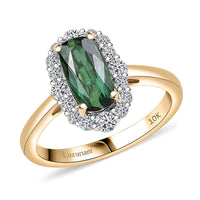 Certified & Appraised Premium Santa Rosa Tourmaline and Luxuriant Lab Grown Diamond G-H SI 2.03 ctw Ring in 10K Yellow Gold