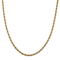 Rope Chain Necklace in ION Plated YG Stainless Steel 18-20 Inches