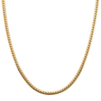 Flat Cuban Link Chain Necklace in ION Plated YG Stainless Steel 18-20 Inches