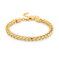 Criss Cross Chain Bracelet in ION Plated YG Stainless Steel (7-9In)