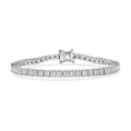 Luxuriant Lab Grown Diamond G-H SI 4.25 ctw Radiance Tennis Bracelet in Rhodium Over Sterling Silver (7.25 In) - Sticky add to cart bar