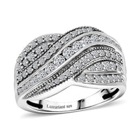 Luxuriant Lab Grown Diamond (G-H, SI) Wave Band Ring