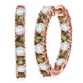 D'Joy Ambanja Demantoid Garnet 3.65 ctw Hoop Earrings in 18K Vermeil Rose Gold Over Sterling Silver - Sticky add to cart bar