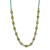 EverTrue Connemara Marble, Multi Gemstone Clover Leaf Necklace (18 Inches) in Platinum Bond 36.15 ctw