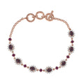 D'Joy Royal Lavender Spinel and Multi Gemstone 5.10 ctw Toggle Grace Bracelet in 18K Vermeil Rose Gold Over Sterling Silver (6.50-8.0In) - Sticky add to cart bar