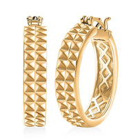 EverTrue Bronzella Collection Pyramid Pulse Hoop Earrings in 18K YG Plated Bronze