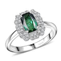D'Joy Premium Santa Rosa Tourmaline, Moissanite Ring in Rhodium Over Sterling Silver (Size 10.0) 1.10 ctw - Sticky add to cart bar