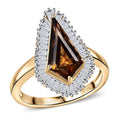 AAA Golden Turkizite and Luxuriant Lab Grown Diamond VS 2.65 ctw Ring in 10K Yellow Gold - Sticky add to cart bar