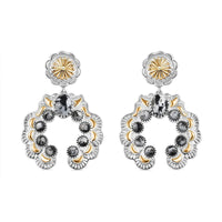 Artisan Crafted D'Joy Sleeping Beauty Turquoise 3.65 ctw Earrings in 18K YG and Rhodium Over Sterling Silver