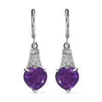 EverTrue African Amethyst Earrings in Stainless Steel 6.10 ctw