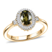 Luxoro 10K Yellow Gold AAA Ambanja Demantoid Garnet, Diamond (G-H, I2) (0.20 cts) Ring (Size 6.0) 1.15 ctw