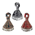TAMSY Set of 3 Black Red Teal Peacock Woven Scarves – One Size - Sticky add to cart bar
