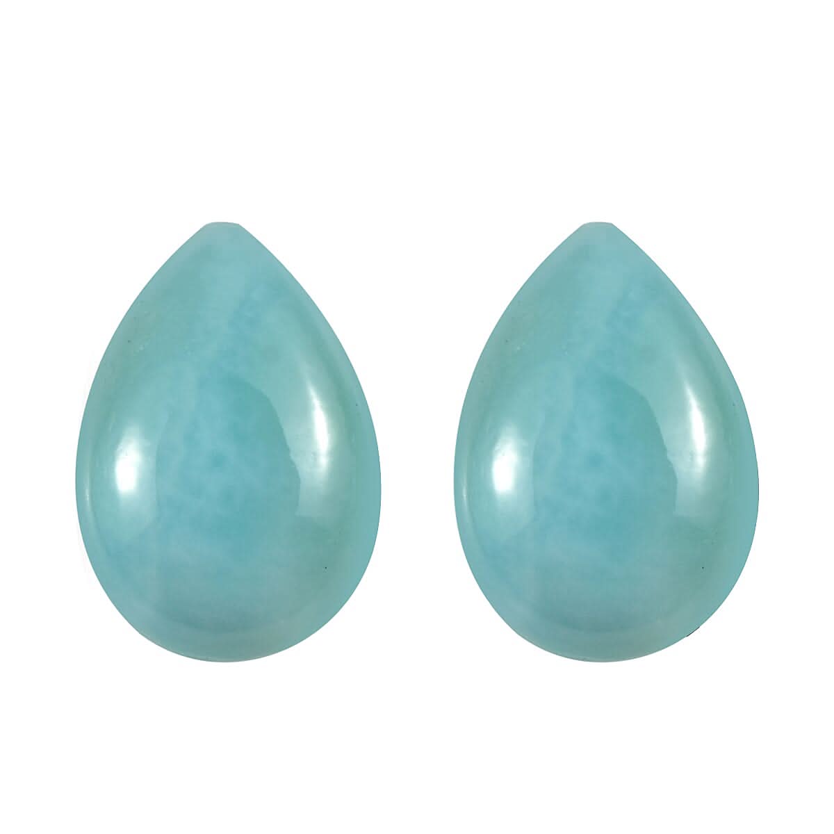 Larimar Set of 2 (Pear 6x4 mm) 0.88 ctw Loose Gemstone