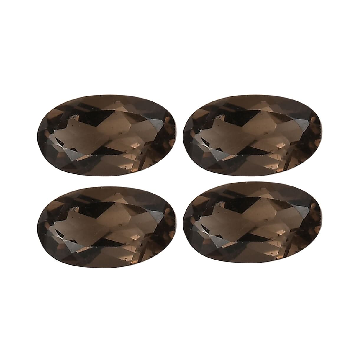 Set of 4 Brazilian Smoky Quartz (Oval 5x3 mm) 1A 0.77 ctw Loose Gemstone