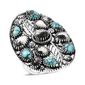 Artisan Crafted D'Joy White Buffalo, Blue Moon Turquoise Ring in Sterling Silver (Size 10.0) 6.80 ctw - Sticky add to cart bar