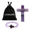 Amythyst Gemstone Cross Bracelet - Sticky add to cart bar