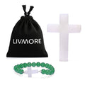 Green Aventurine Gemstone Cross Bracelet - Sticky add to cart bar