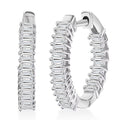 Luxuriant Lab Grown Diamond G-H SI 1.30 ctw Radiance Hoop Earrings in Rhodium Over Sterling Silver - Sticky add to cart bar