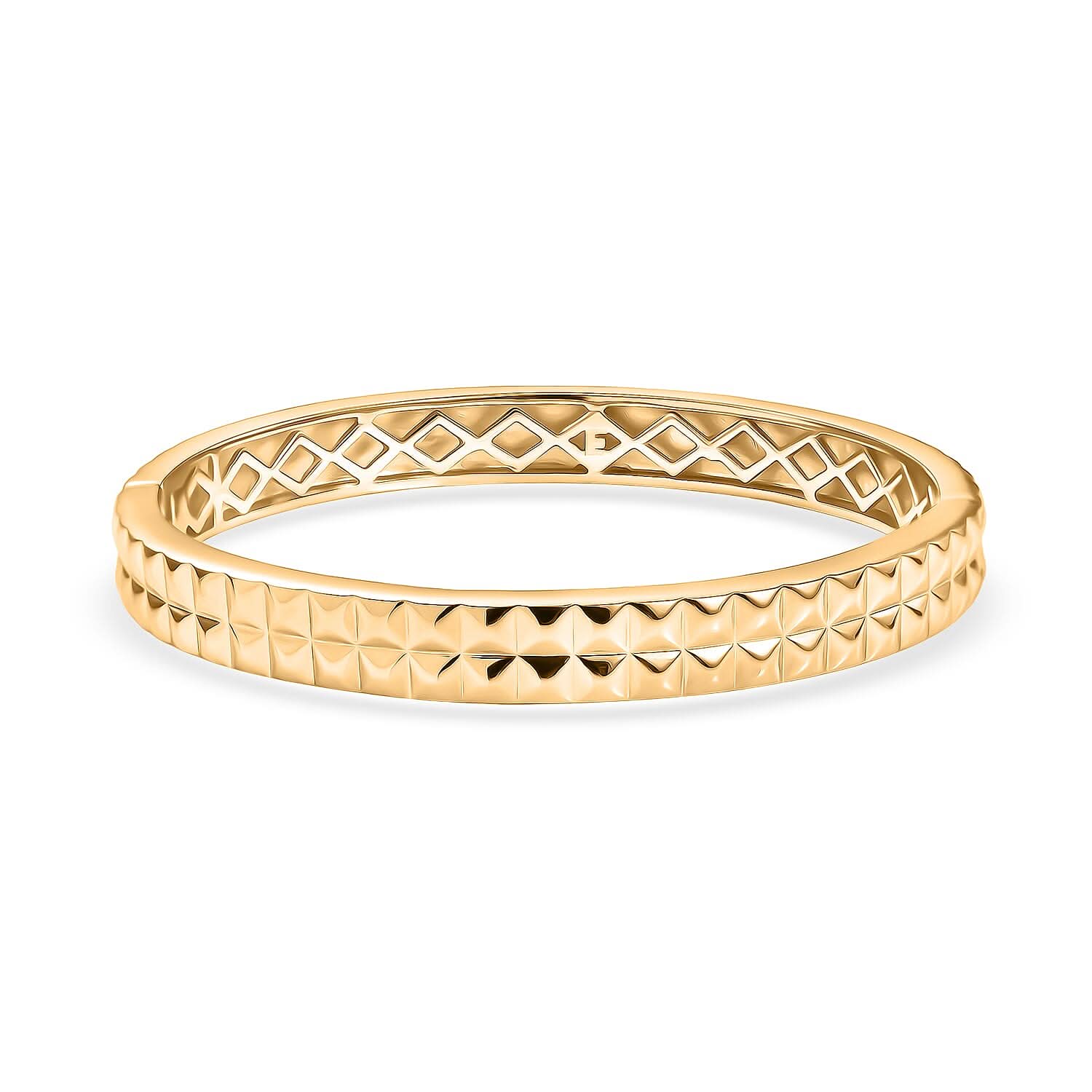 EverTrue Bronzella Collection Diamond-cut Bangle Bracelet in 18K YG Plated Bronze (6.50 In)