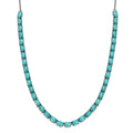 D'Joy Sleeping Beauty Turquoise 16.25 ctw Crown Mosaic Necklace in Rhodium Over Sterling Silver 18 Inches - Sticky add to cart bar