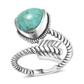D'Joy Artisan Crafted Tahoe Naveda Turquoise Ring in Sterling Silver (Size 10.0) 3.40 ctw - Sticky add to cart bar