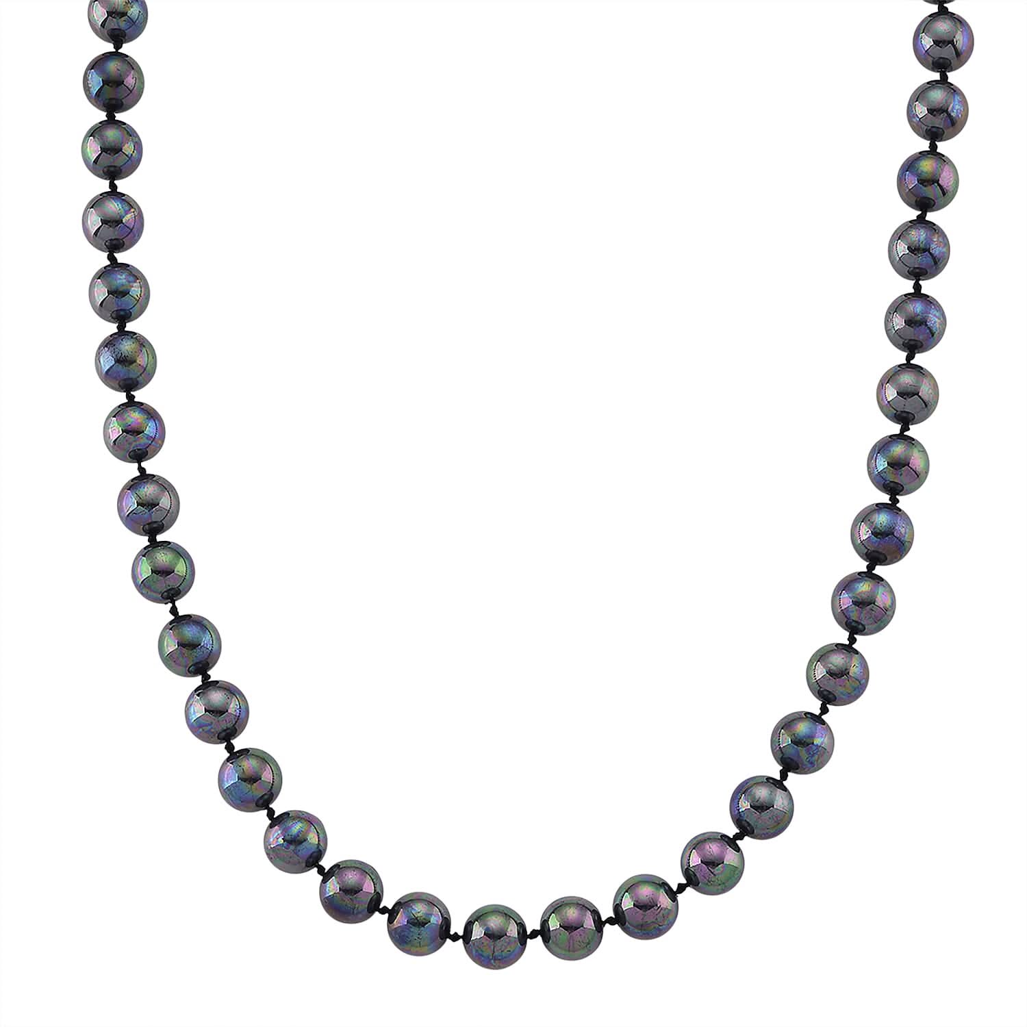 White Shell Pearl Necklace in Stainless Steel 20 Inches