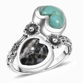 D'Joy Artisan Crafted Tahoe Naveda Turquoise Ring in Sterling Silver (Size 10.0) 4.90 ctw - Sticky add to cart bar