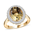 Luxoro Premium Brazilian Heliodor and G-H I2 Diamond 4.40 ctw Golden Crownlight Ring in 10K Yellow Gold (Size 7.0) - Sticky add to cart bar
