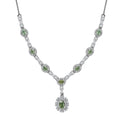 D'Joy Premium Ambanja Demantoid Garnet and Moissanite 4.65 ctw Forest Gleam Necklace in Rhodium Over Sterling Silver 18 Inches - Sticky add to cart bar