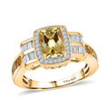 D'Joy AAA Brazilian Heliodor and Moissanite 2.60 ctw Ring in 18K Vermeil Yellow Gold Over Sterling Silver (Size 10.0) - Sticky add to cart bar