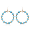 Blue Howlite 20.00 ctw Beaded Earrings in Goldtone and Stainless Steel - Sticky add to cart bar