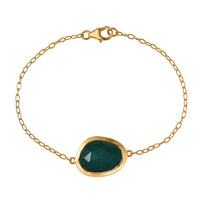 D’Joy Green Onyx 9.10 ctw Bracelet in 18K Vermeil Yellow Gold Over Sterling Silver (7.50 In)