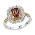 D'Joy Premium Byzantine Tourmaline, Natural Yellow and White Diamond 1.60 ctw Ring in 18K Vermeil YG and Rhodium Over Sterling Silver (Size 10.0) - Sticky add to cart bar